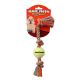 11 in Color 3 Knot Tug W Mini Tennis Ball