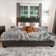 PUP91195 PAW PupProtector Waterproof Throw Blanket Faux Fur Charcoal Grey Large