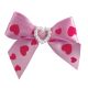 Fancy Finishes Heart Print Asst Satin Bows W/Heart 24 Ct